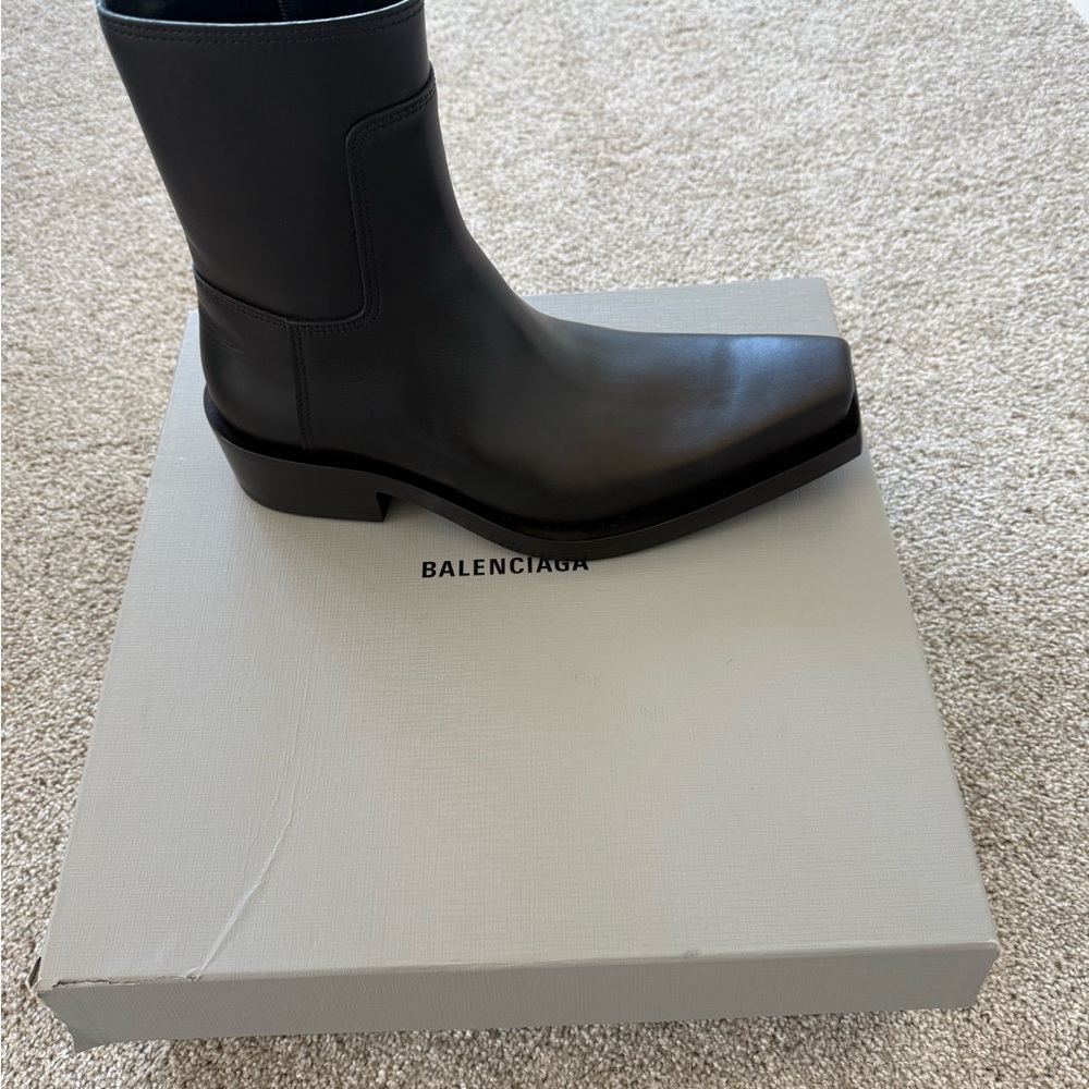 Balenciaga Men's Black Leather Boots